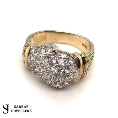 Pre-owned Sarrafjewellers Boxing Glove 375 9ct 9k Yellow Gold Ring Cz Classic Mens Dress Brand