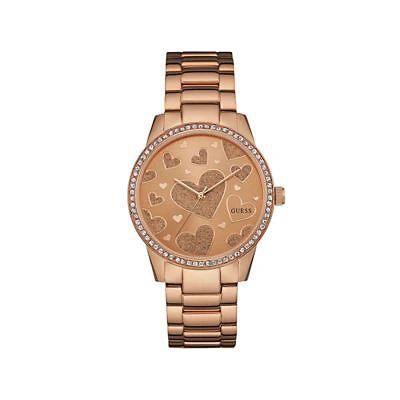 Pre-owned Guess W0699l3 Heart Love Rose Gold Ladies Watch Sale Rrp £209 Uk Warranty