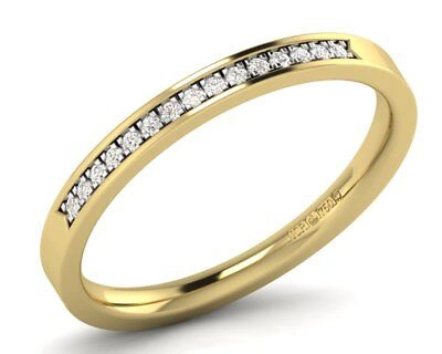 Pre-owned Earth Star Diamonds 0.15 Carat Round Brilliant Cut Half Eternity Wedding Ring In 9k Yellow Gold