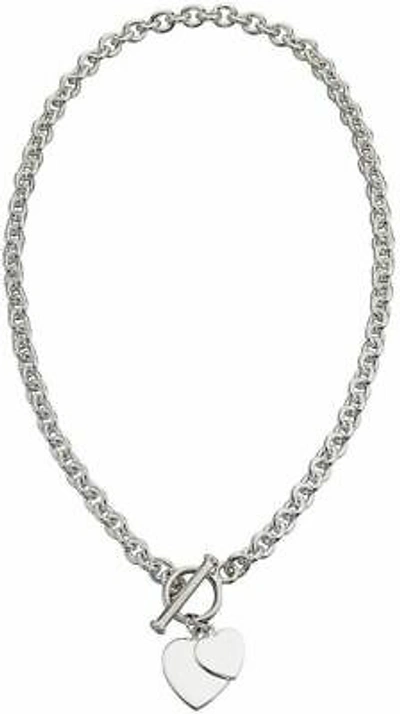 Pre-owned Elements Silver Beginnings Womens Heart Charm Toggle Necklace - Silver