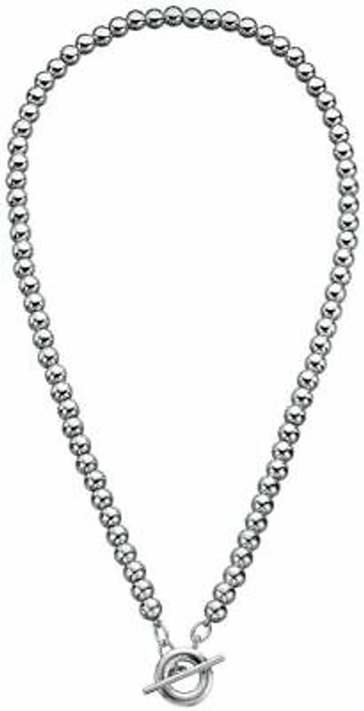 Pre-owned Elements Silver Beginnings Womens Multi Bead T Bar Necklace - Silver