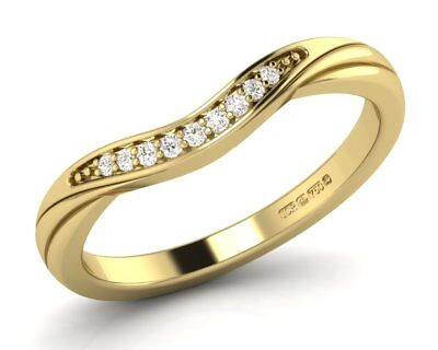 Pre-owned Earth Star Diamonds 0.10ct Round Brilliant Cut Diamonds Half Eternity Wedding Ring In 9k Yellow Gold