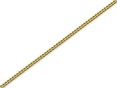 Pre-owned F. Hinds F.hinds 9ct Gold 1mm Wide Curb Chain 20" Inch Necklace Jewelry Gift Unisex