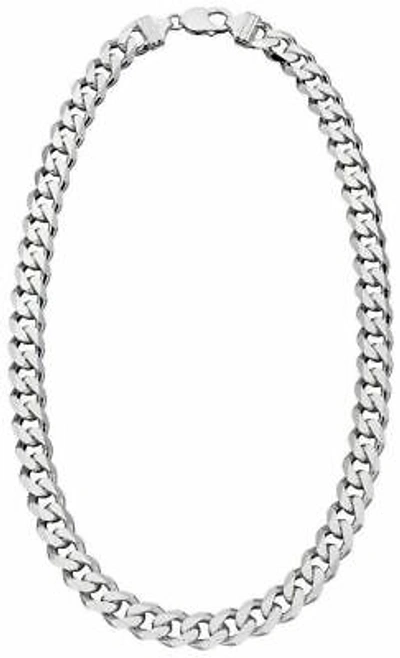 Pre-owned Elements Silver Beginnings Mens Heavyweight Diamond Cut Necklace - Silver