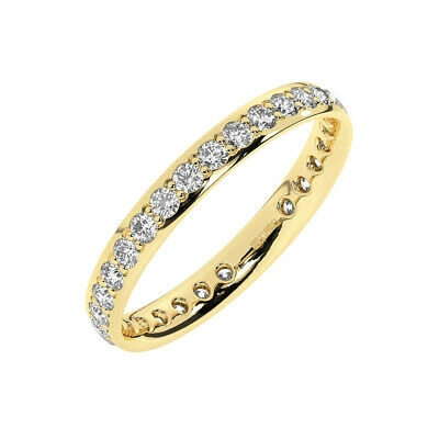 Pre-owned Earth Star Diamonds 3mm Grain Set Round Diamonds Full Eternity Wedding Ring In 9k Yellow Gold