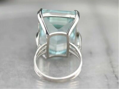Pre-owned Universal Jewels Women's 5.5 Ct Emerald Aquamarine Cocktail Ring 14k White Gold Plated 925 Silver