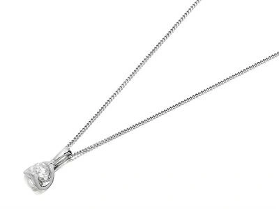 Pre-owned Love It! Love It Womens 9ct White Gold Diamond Necklace - 10pts