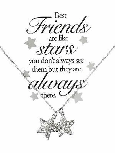Pre-owned Bellamira Best Friends Forever Mum Mother Silver Plated Necklace Memories Friendship