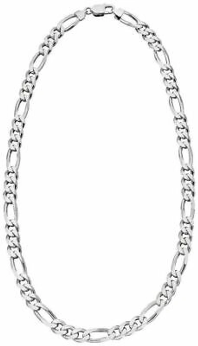 Pre-owned Elements Silver Beginnings Mens Heavyweight Figaro Necklace - Silver