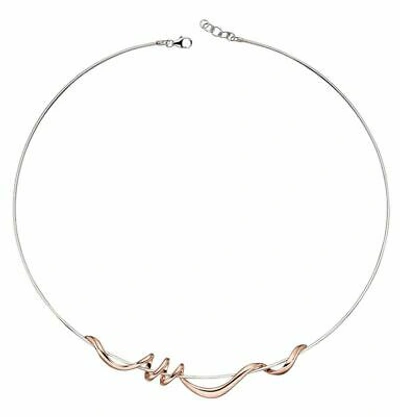 Pre-owned Elements Silver Womens Twist Torque Necklace - Silver/rose Gold