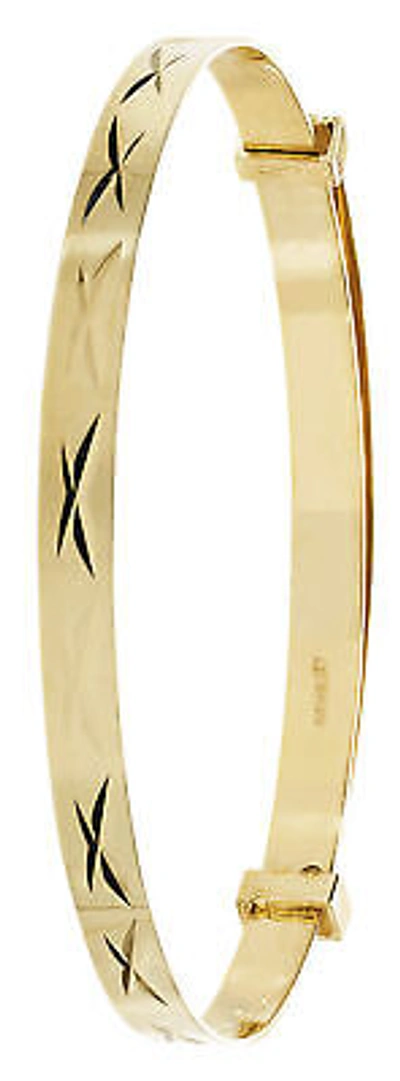 Pre-owned Eds Jewels Beautiful 9ct Gold Baby Expander Bangle - 3mm ...
