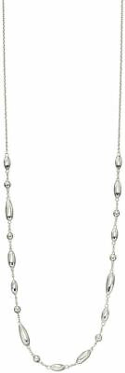 Pre-owned Elements Silver Womens Flower Bud Station Necklace - Silver