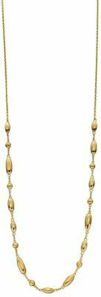 Pre-owned Elements Silver Womens Flower Bud Station Necklace - Gold