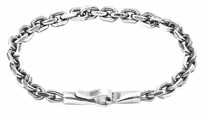 Pre-owned Anchor And Crew Mens Halyard Single Sail Chain Bracelet - Silver
