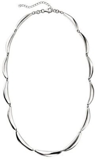 Pre-owned Elements Silver Beginnings Womens Curved Bar Linked Necklace - Silver