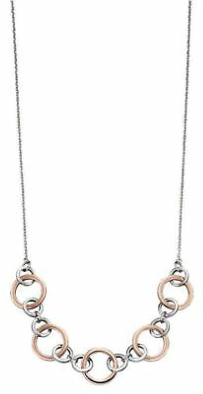 Pre-owned Elements Silver Womens Multi Link Necklace - Silver/rose Gold