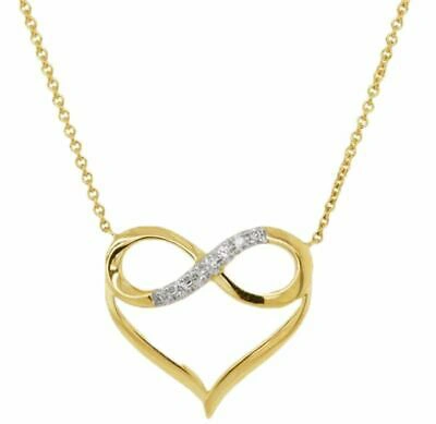 Pre-owned Milton Mark  Womens Infinity Heart Necklace - Yellow Gold/clear