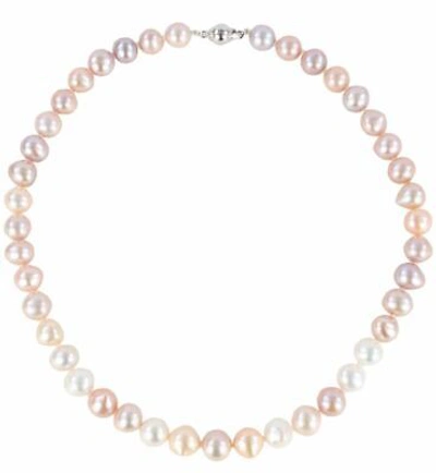 Pre-owned Aurora Pearl  Womens Rainbow Freshwater Pearl Necklace - Multi-colour