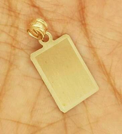 Pre-owned Online0369 14k Yellow Gold Plated Men's Memory Frame Solid Pendant Over 925 Sterling Silver