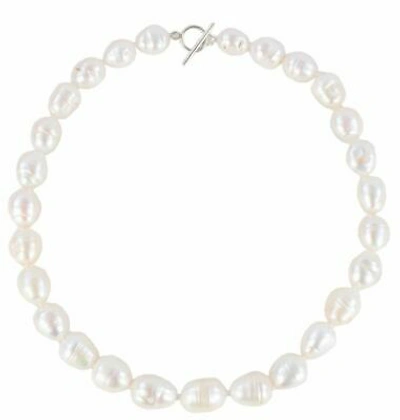 Pre-owned Aurora Pearl  Womens Baroque Freshwater Pearl Necklace - White