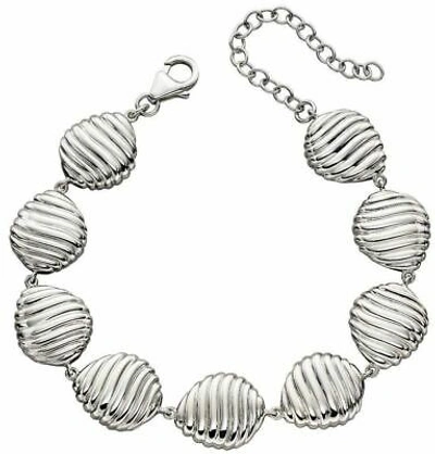 Pre-owned Elements Silver Womens Swirl Pebble Bracelet - Silver