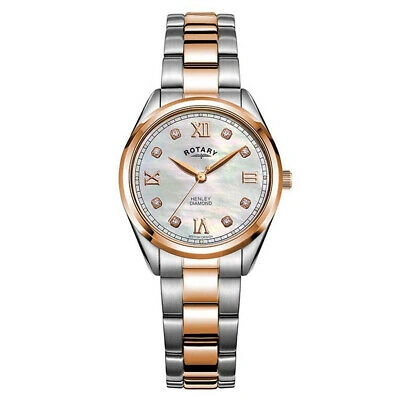 Pre-owned Rotary Lb05112-41-d Ladies Henley Watch