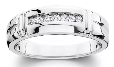 Pre-owned Earleen Jewels Stunning Vivid White Round Cubic Zirconia Men's Amazing Fashion Handmade Ring