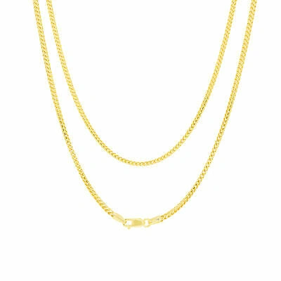 Pre-owned Nuragold 14k Yellow Gold Solid Mens 2mm Round Wheat Franco Pendant Necklace Chain 28"