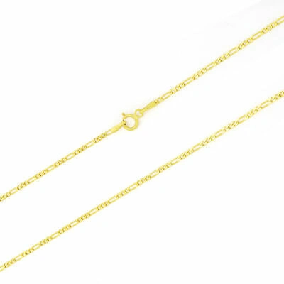 Pre-owned Nuragold 14k Yellow Gold Solid Thin Women's 1.75mm Figaro Link Chain Pendant Necklace 24"