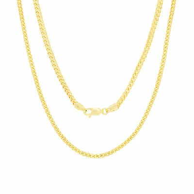 Pre-owned Nuragold 10k Yellow Gold Solid Womens 2.2mm Round Wheat Franco Chain Pendant Necklace 16"