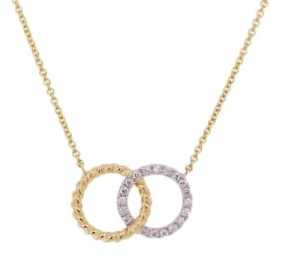 Pre-owned Milton Mark  Womens Rope Diamond Interlinked Necklace - Yellow Gold/clear