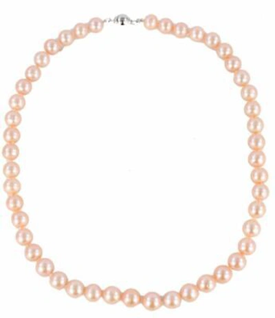 Pre-owned Aurora Pearl  Womens Medium Ice Drop Freshwater Pearl Necklace - Peach