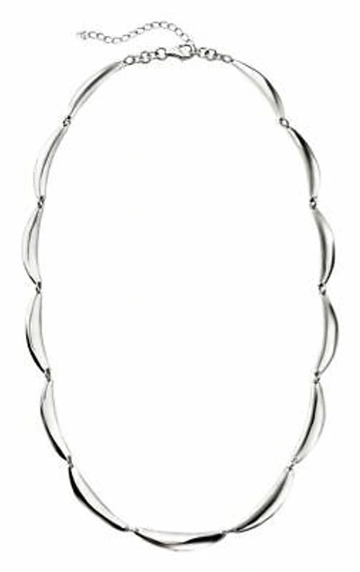 Pre-owned Elements Silver Womens Curved Bar Linked Necklace - Silver