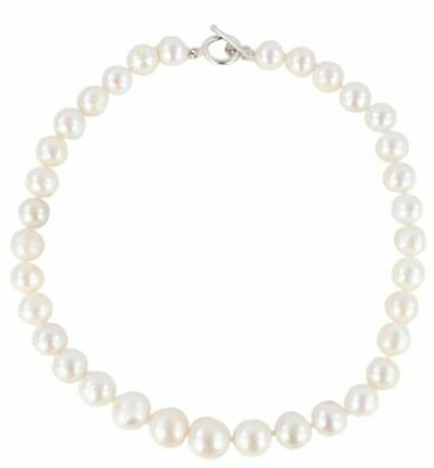 Pre-owned Aurora Pearl  Womens Ice Freshwater Pearl Necklace - White