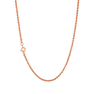Pre-owned Nuragold 10k Rose Gold Diamond Cut Womens Dainty 1.8mm Rope Chain Pendant Necklace 22"