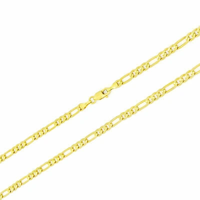 Pre-owned Nuragold 10k Yellow Gold Solid 4.75mm Italian Figaro Link Chain Pendant Necklace 18in 18"