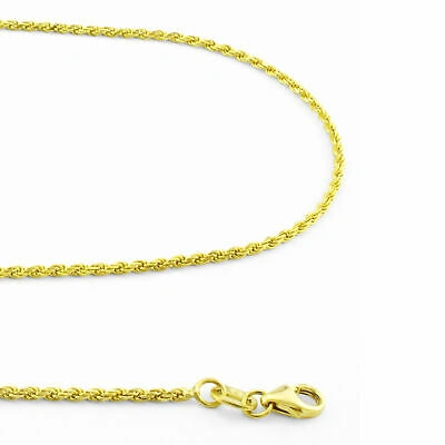 Pre-owned Nuragold 14k Yellow Gold Solid Mens 1.8mm Rope Chain Pendant Necklace Lobster Clasp- 24"