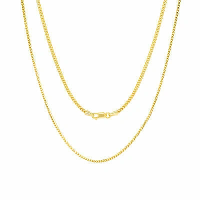 Pre-owned Nuragold 14k Yellow Gold Solid Mens 1.7mm Round Wheat Franco Pendant Necklace Chain 30"