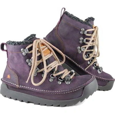 Pre-owned Art Skyline 615 Womens Purple Chunky Vintage Ankle Boots Size 4-8