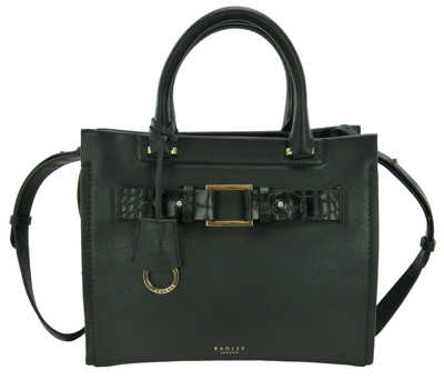 Pre-owned Radley Black Handbag Medium Shoulder Bag Multiway Zip Top Agnes Street Rrp £239