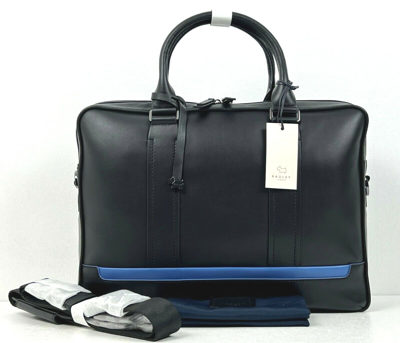 Pre-owned Radley Cannon Street Soft Black Leather Laptop Bag Large Cross Body Bag Rrp 249