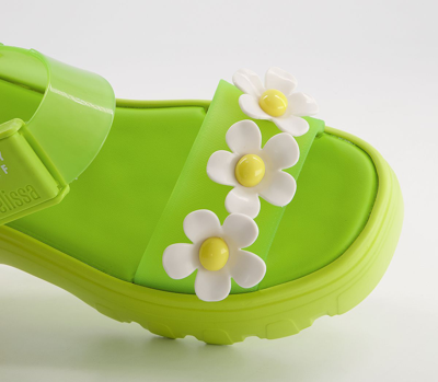 Pre-owned Melissa X Lazy Oaf Kick Off Bloom Sandals Green