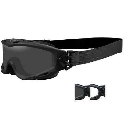 Pre-owned Wiley X Spear Goggles 2 Antiscratch Ballistic Lens Combat Army Matte Black Frame