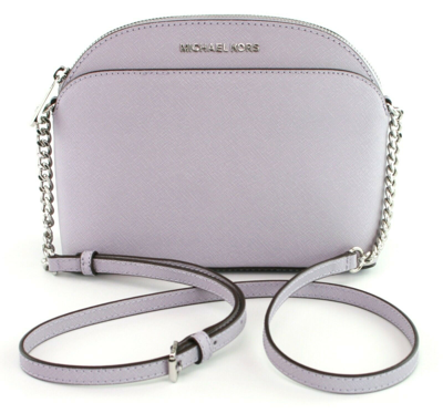 Pre-owned Michael Kors Crossbody Bag Lilac Leather Small Emmy Shoulder Handbag Rrp £240