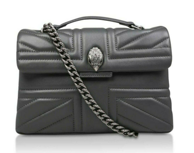 Pre-owned Kurt Geiger Kensington Union Jack Quilted Handbag Leather / Silver