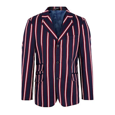 Pre-owned Merc London Striped Classic Mod Hemmingway Boating Blazer/jacket