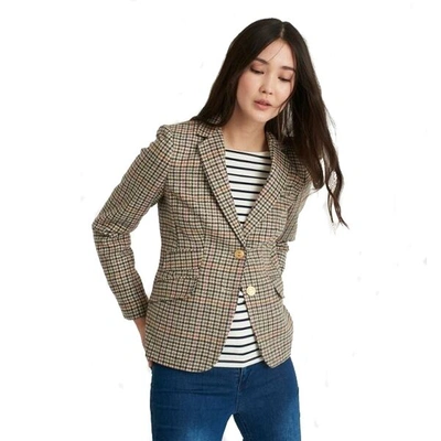 Pre-owned Joules Reduced  Aster Tweed Jacket Pink Check
