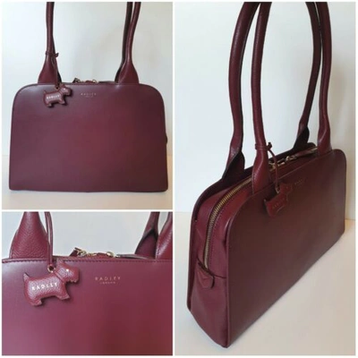 Pre-owned Radley Shoulder Bag. "millbank", Dark Red / Burgandy, Leather, Medium. Rrp £199
