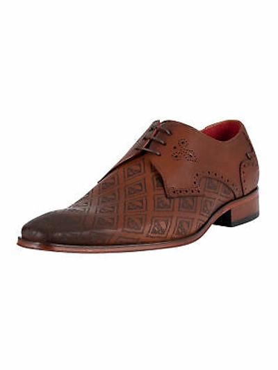 Pre-owned Jeffery-west Jeffery West Men's Derby Leather Shoes, Brown