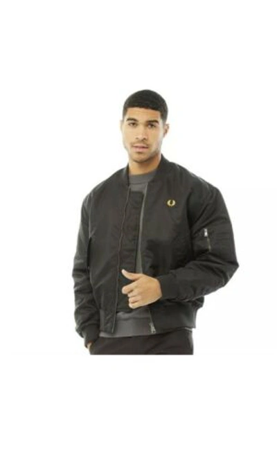 Pre-owned Fred Perry Rrp: £195. & Tags,  Mens Quilted Bomber Jacket Black. Size Uk S